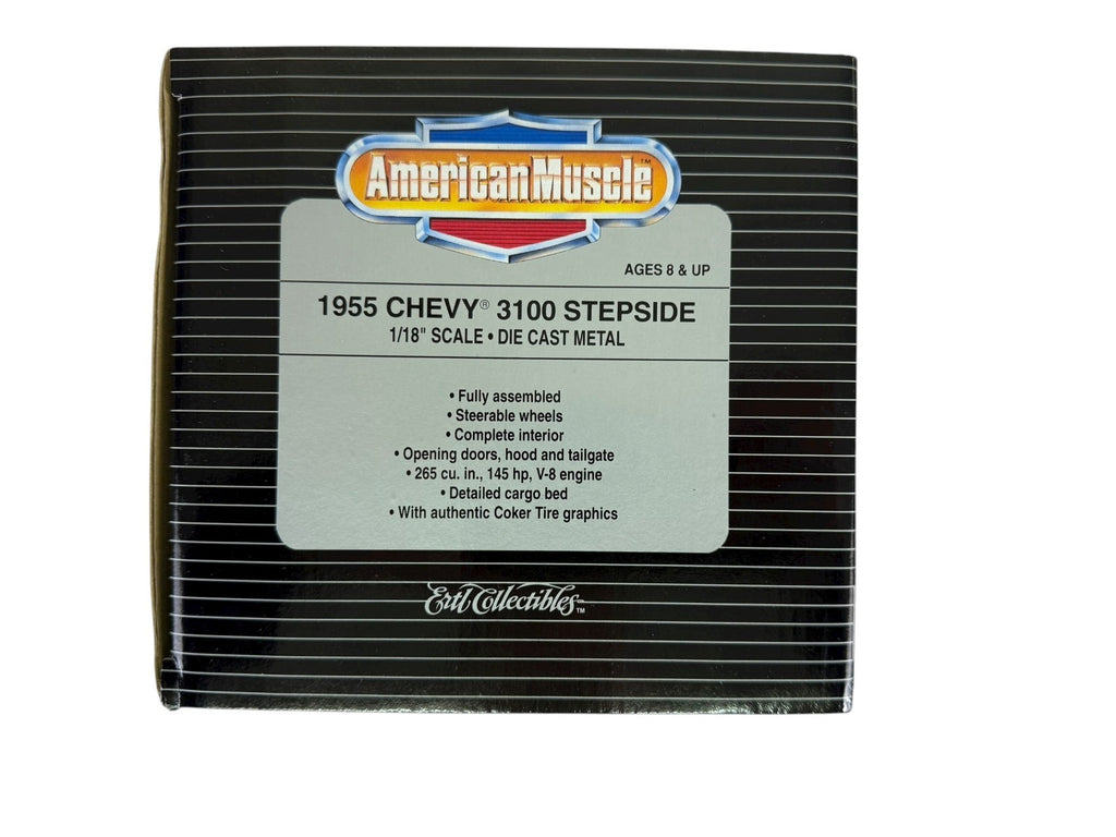 🇺🇸Ertl American Muscle 1955 Chevrolet 3100 Coker Tire 40th Anniversary 1:18 AH