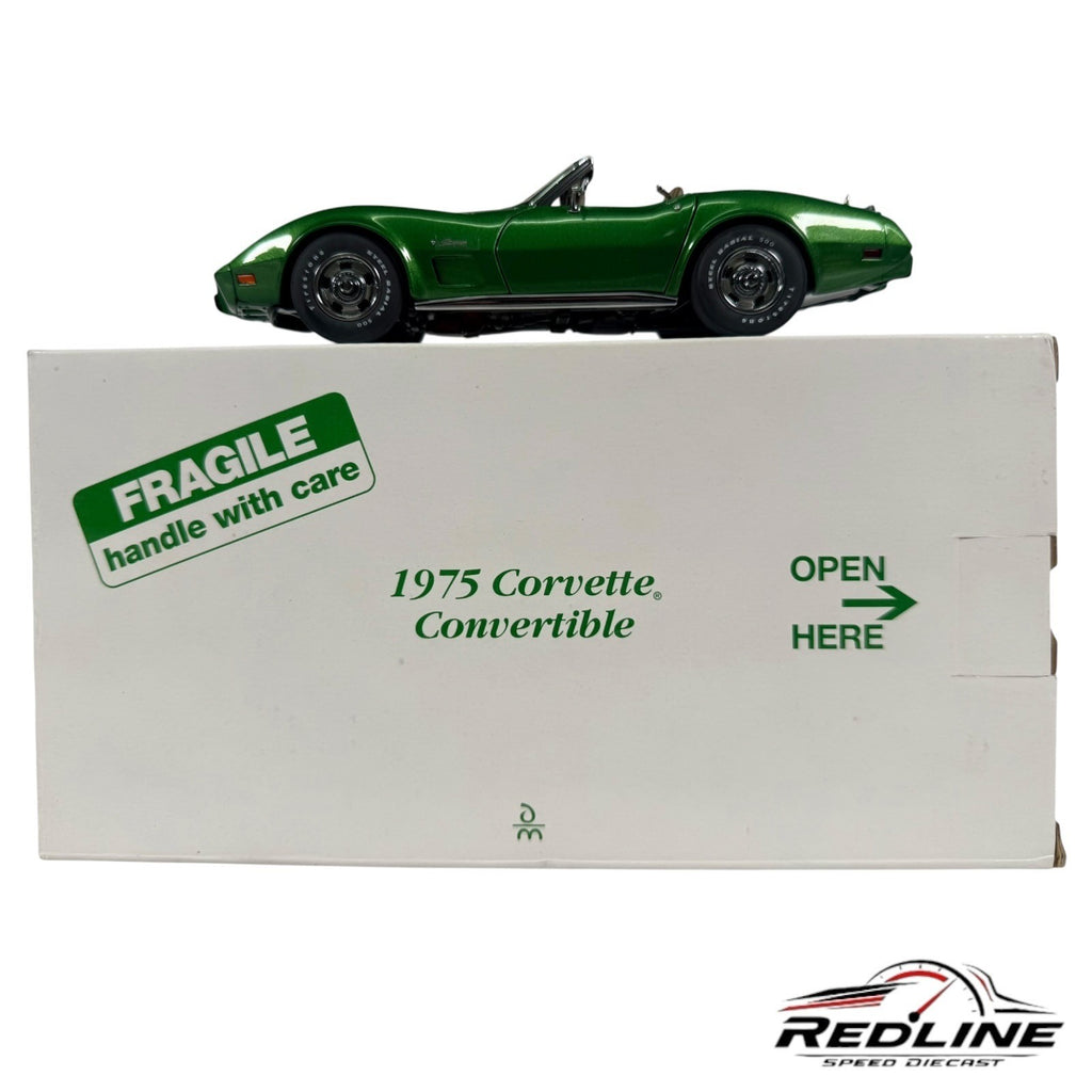 🦅Danbury Mint 1975 Chevrolet Corvette Convertible Green 1:24 C2🦅