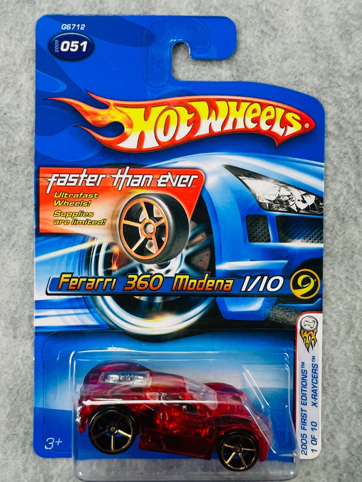 🇮🇹Hot Wheels 2005 First Editions X-Raycers Ferrari 360 Modena Red H23🇮🇹