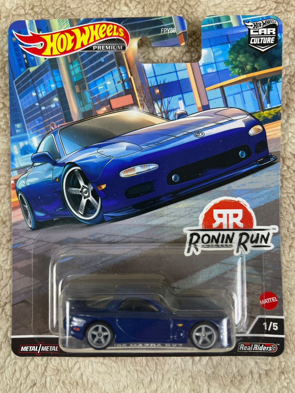 Hot Wheels Car Culture Ronin Run 1995 Mazda RX7 1:64 Model Car - Blue (HCK13)
