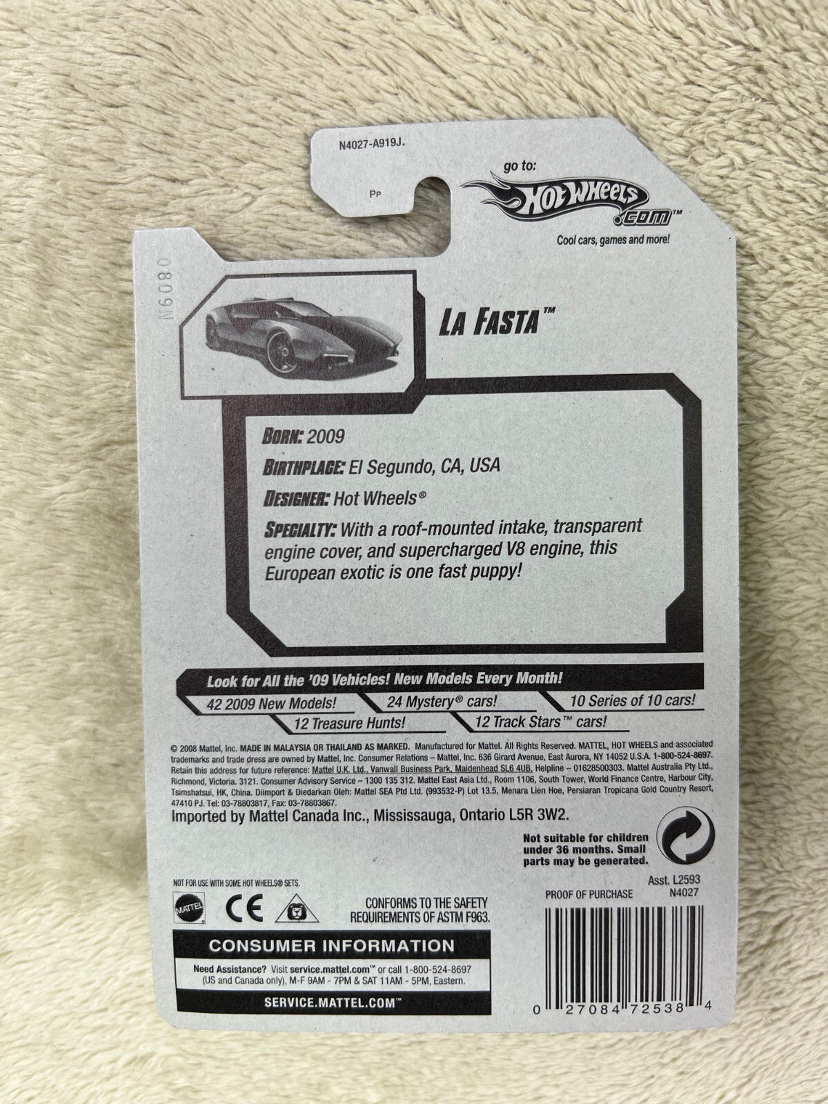 Hot Wheels #24 New Models 24/42 LA FASTA Red HW12