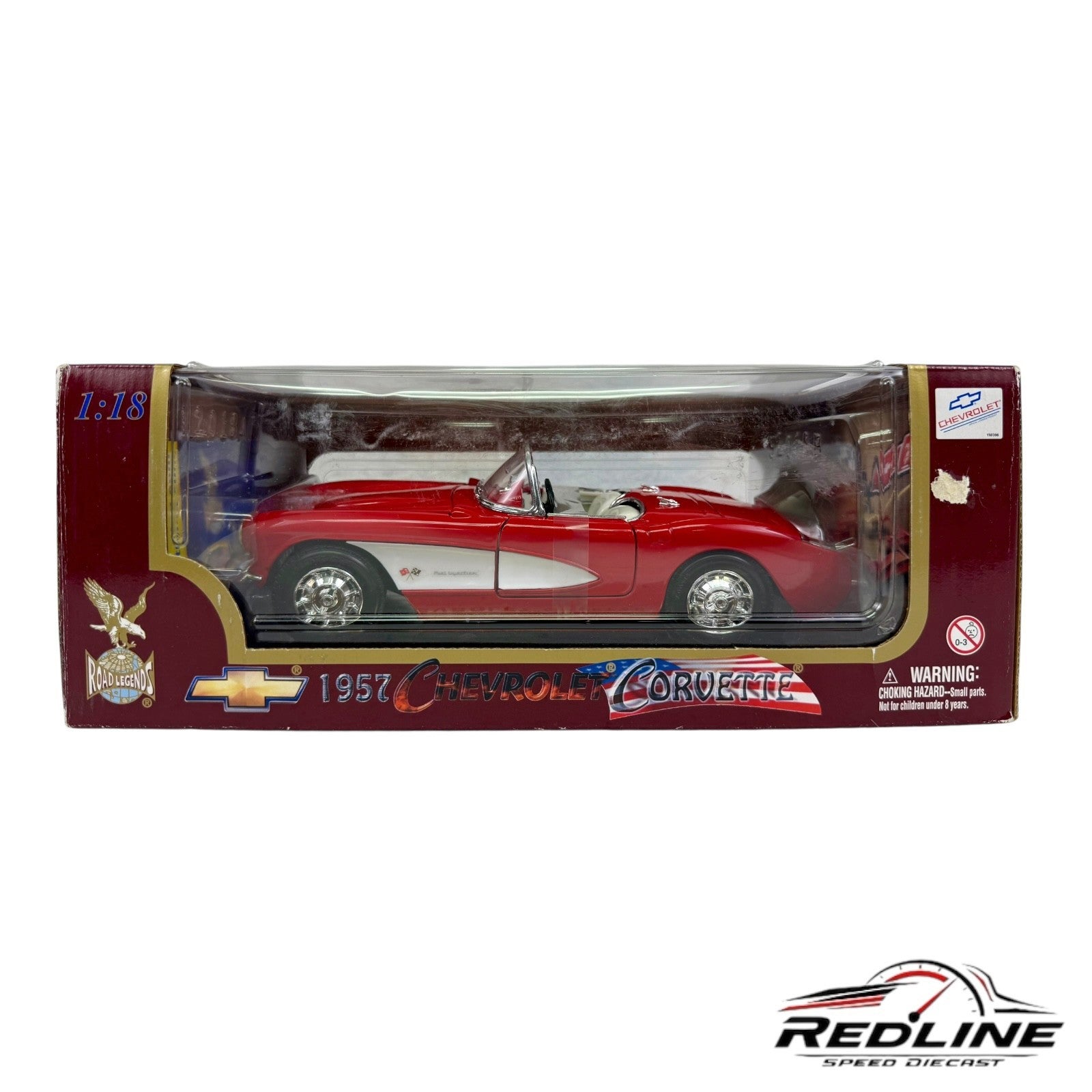 🇺🇸🇺🇸Road Legends 1957 Red Chevrolet Corvette 1:18 Red🇺🇸🇺🇸