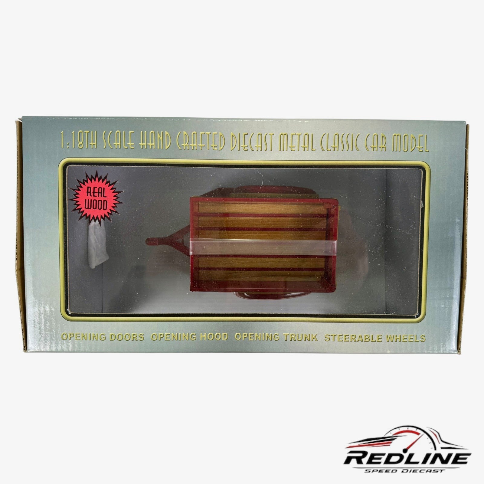 🇺🇸Motor City Classics Woody Trailer 71009 Permanent Red 1:18🇺🇸