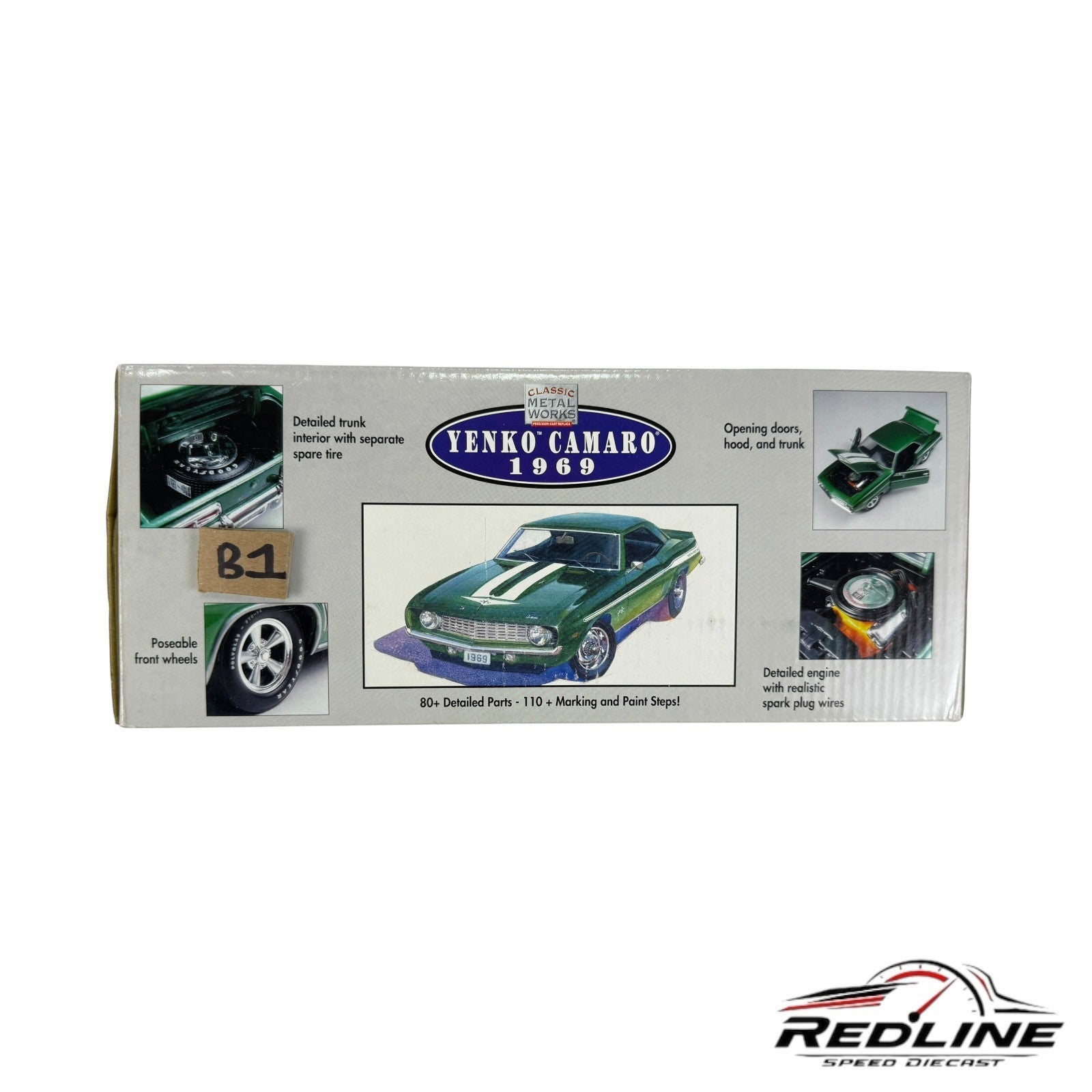🇺🇸Classic Metal Works Yenko Camaro 1969 GREEN 1:24 B1🇺🇸