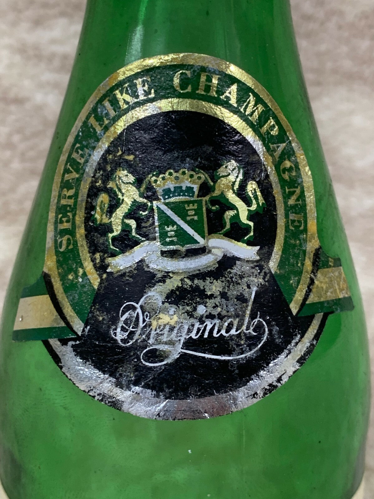 🥃🥃Sparkling Extra Dry Chample Malt Liquor Glass Bottle Empty Barware BB02🥃🥃