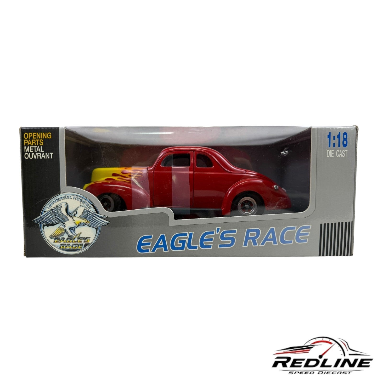 🇺🇸🇺🇸🇺🇸Eagle's Race 1940 Ford Deluxe Hot Rod Red 1:18 HW🇺🇸🇺🇸🇺🇸