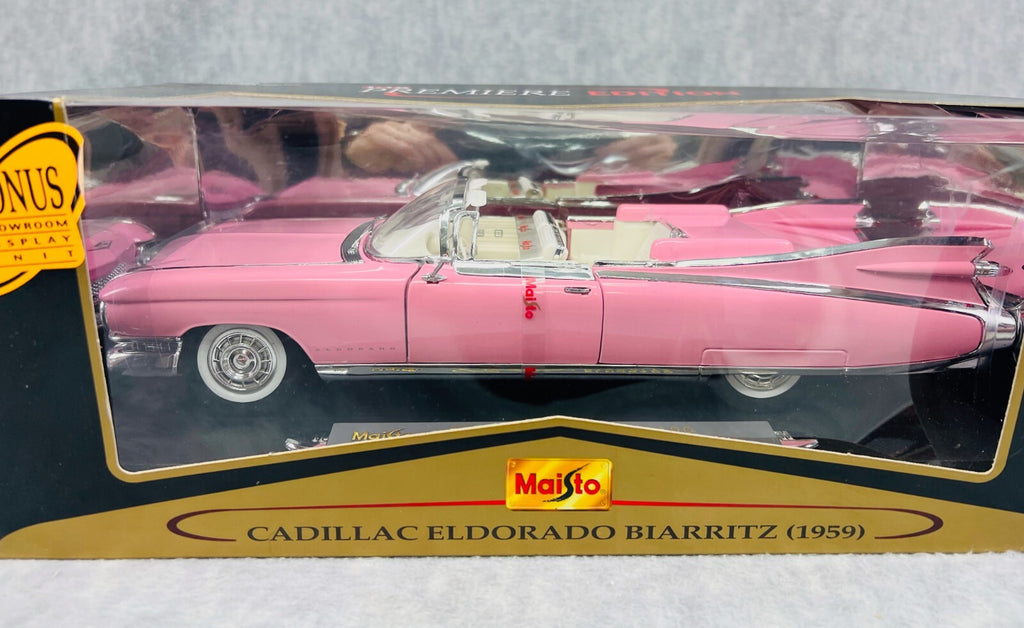 🇺🇸Maisto Premiere Edition Cadillac Eldorado Biarritz 1959 Pink 1/18 Scale🇺🇸