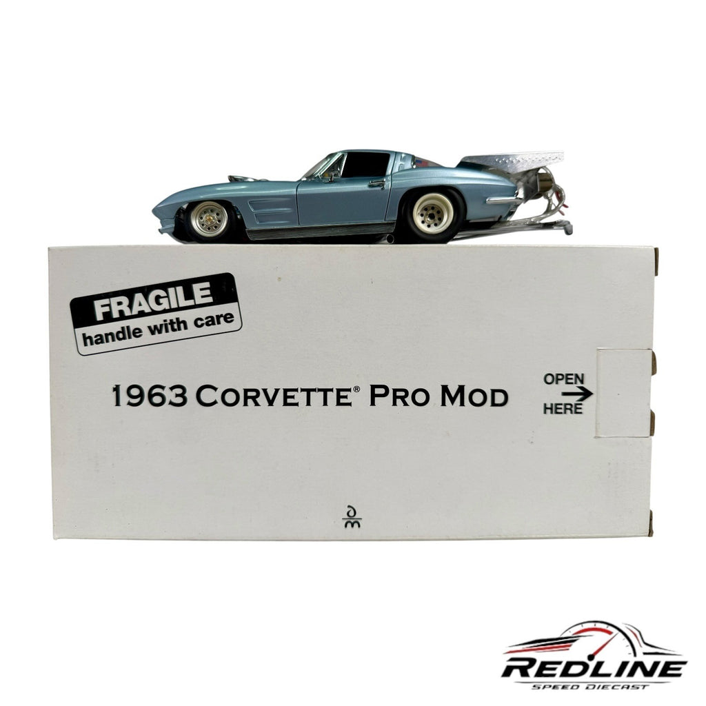 🏁🏁Danbury Mint 1963 Corvette Pro Mod Dragster Blue 1:24 C2🏁🏁