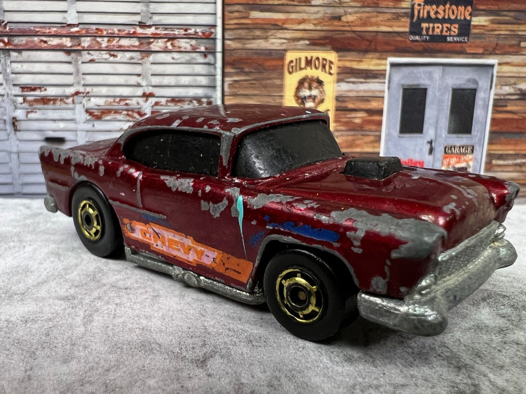 🔥🔥🔥🔥 Hot Wheels Hot Ones 55 Chevy Metallic Maroon C9🔥🔥🔥🔥