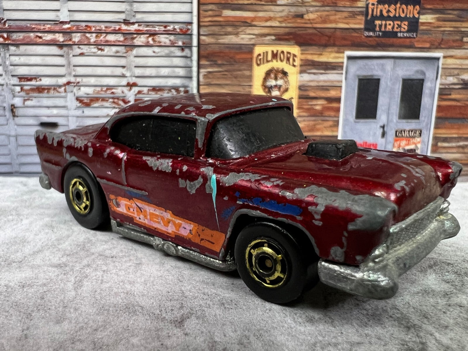 🔥🔥🔥🔥 Hot Wheels Hot Ones 55 Chevy Metallic Maroon C9🔥🔥🔥🔥