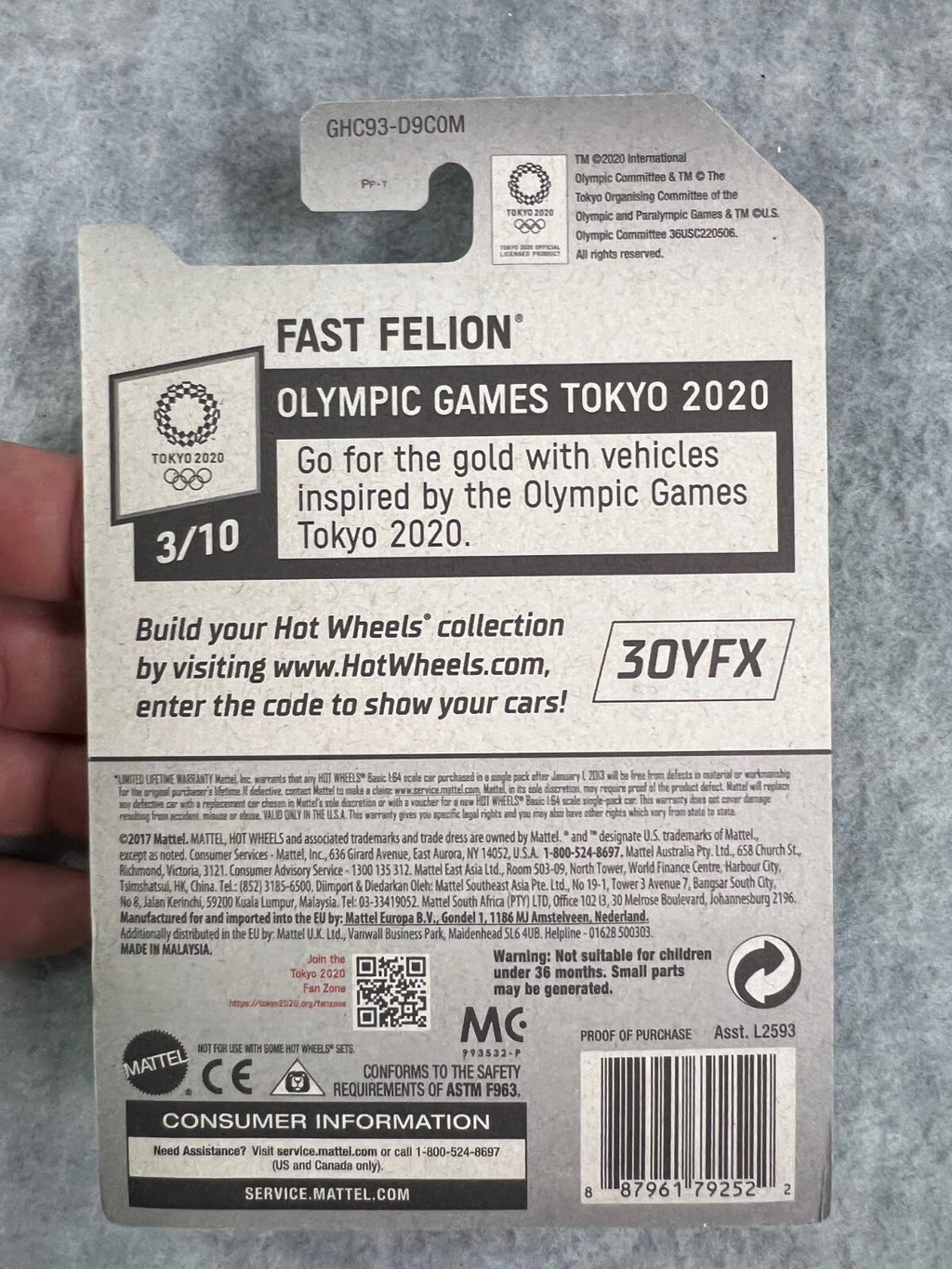 🔥🔥🔥Hot Wheels FAST FELION Olympic Games Tokyo 2020 H25🔥🔥🔥