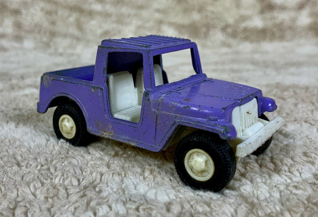Vintage Diecast Plastic Tootsie Toy purple Jeep Truck Made USA