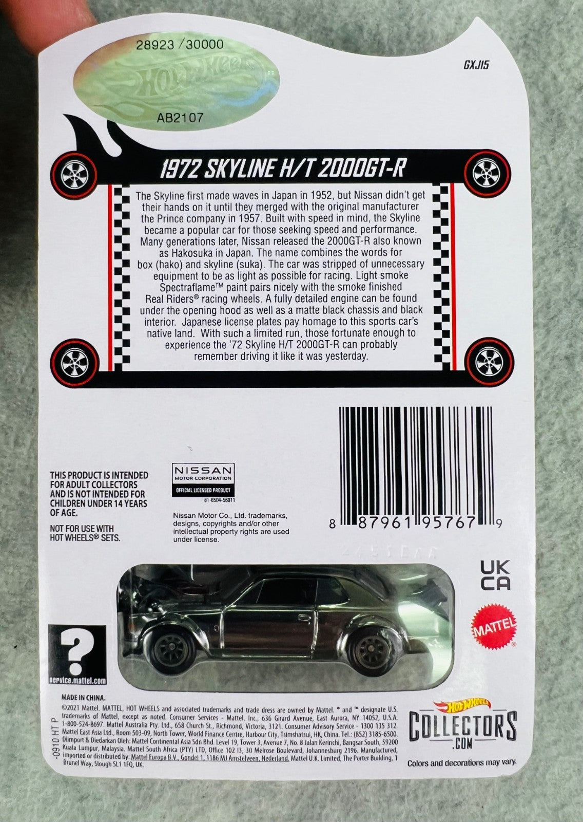🎌🎌🎌Hot Wheels RLC 1972 Skyline H/T 2000GT-R Chrome #28923 H29🎌🎌🎌
