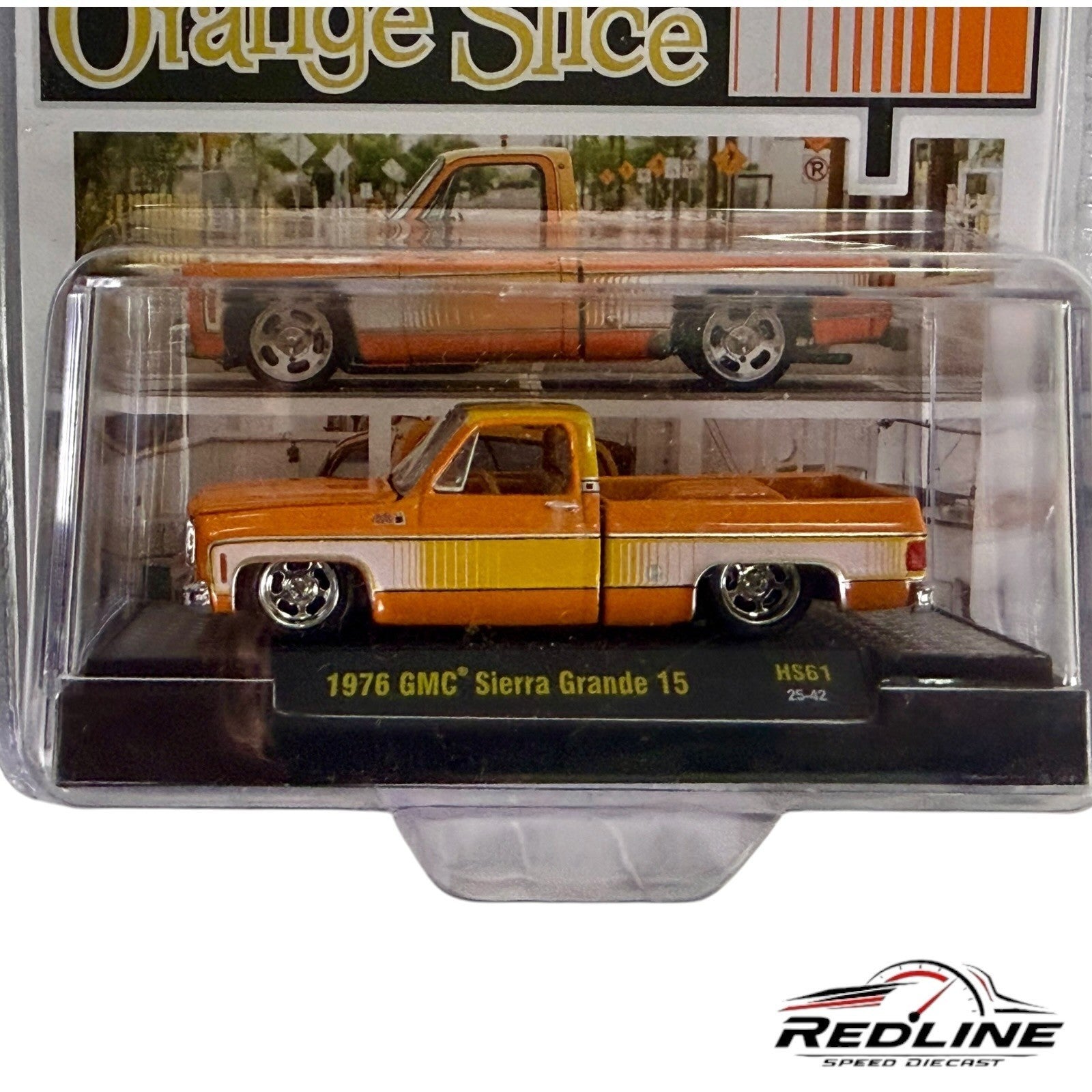 🇺🇸M2 Machines Hobby Exclusive 1976 GMC Sierra Grande Pickup Orange Slice H33