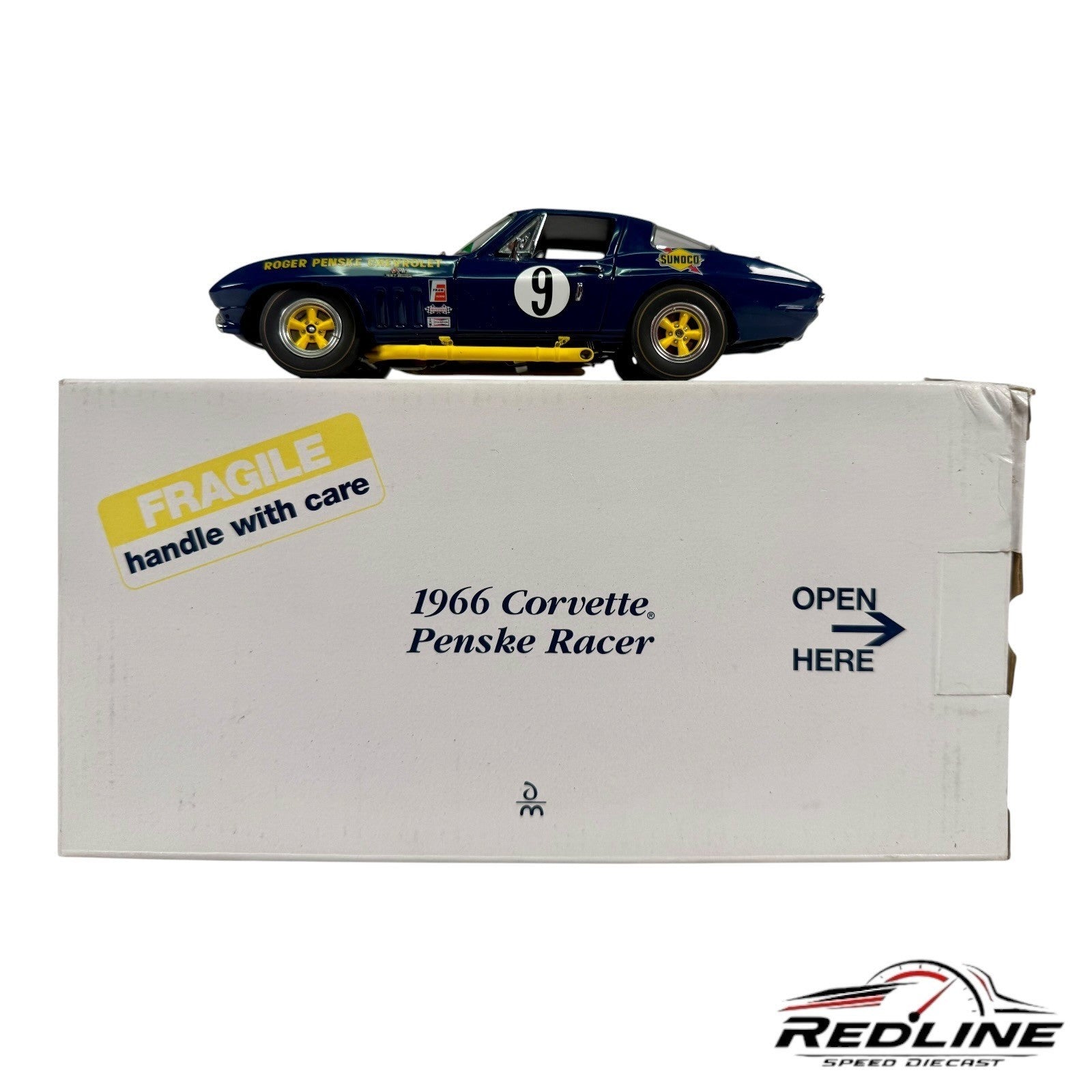 🏁Danbury Mint Chevrolet Corvette Penske Racer Diecast Dark Blue 1:24 C2🏁