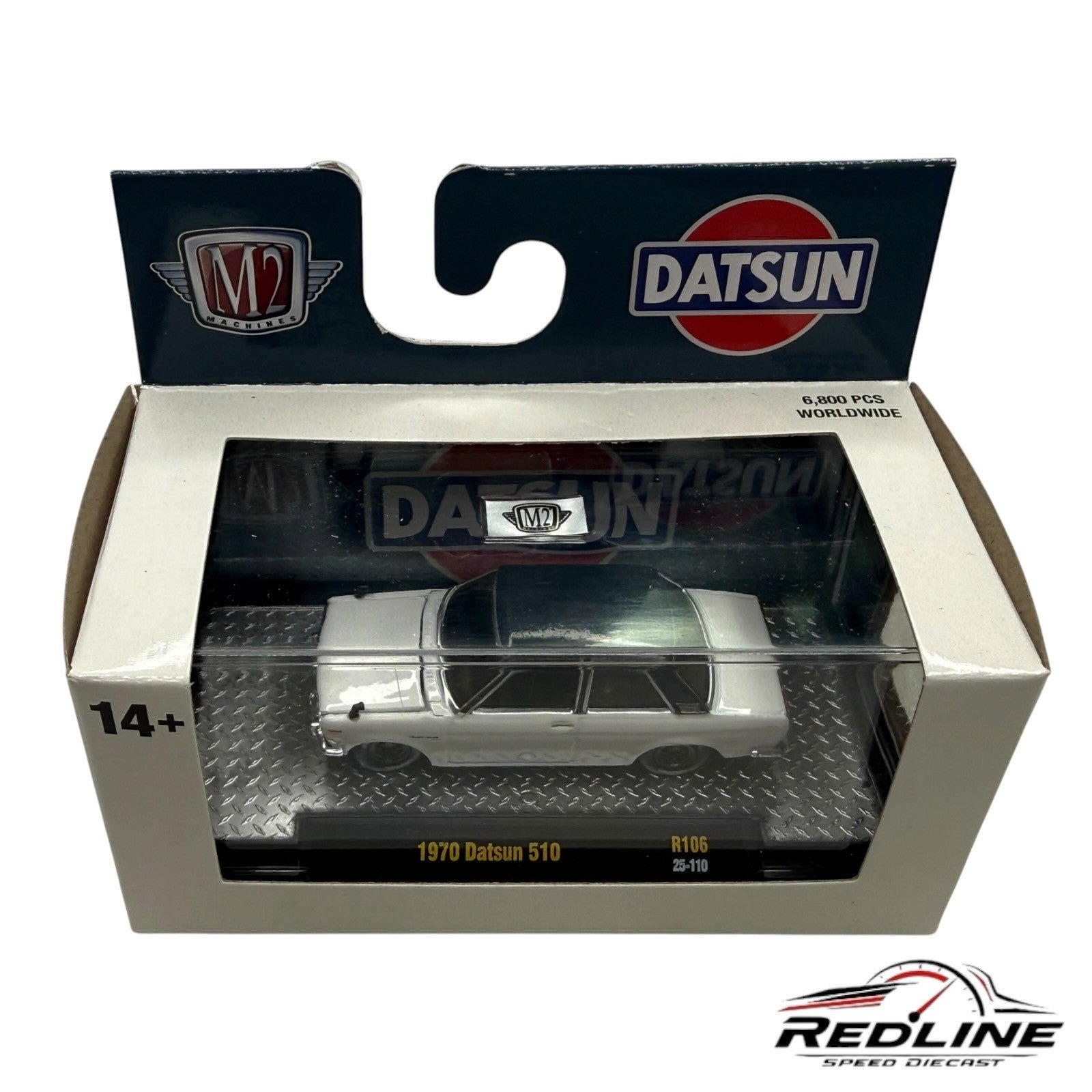 M2 Machines 1:64 1970 Datsun 510 White R106 25-110 H1