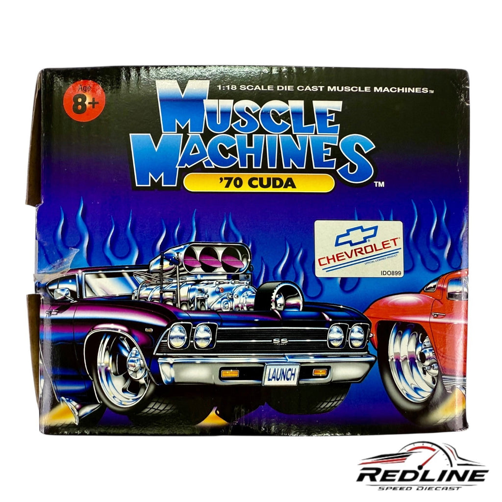🇺🇸🇺🇸Funline Muscle Machines  Rare Green And Black 70 Cuda 1:18🇺🇸🇺🇸