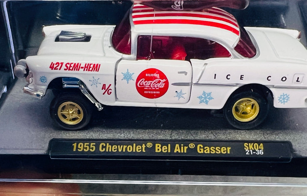 🔥🔥M2 Machines White 1955 Chevrolet Bel Air Gasser SK04 21-36 Coca-Cola HW16🔥