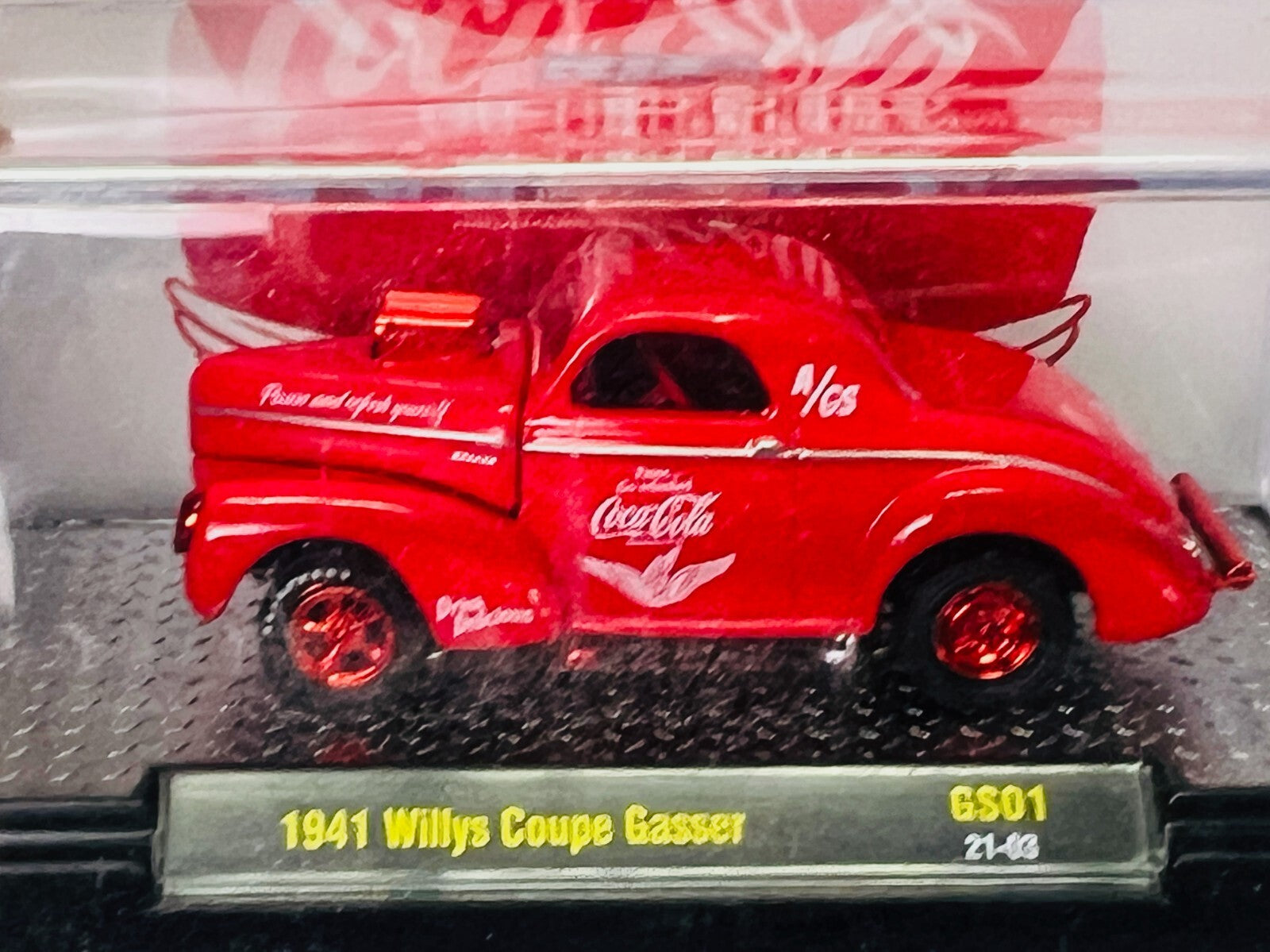 🔥M2 Machines Coca Cola 1941 Willys Coupe Gasser GS01 21-03 CHASE 1/750 H28🔥