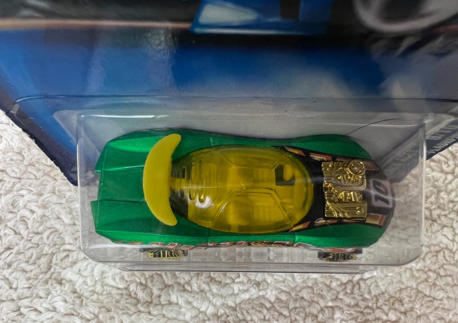 2003 Hot Wheels #185 Track Aces 9/10 FLASHFIRE Green w/Gold Lace Spoke Wheels H2