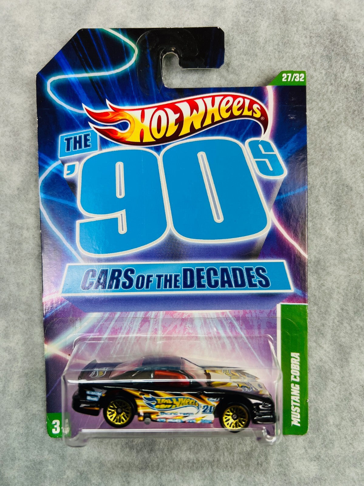 🇺🇸🇺🇸Hot Wheels Cars of the Decades-The 90s Mustang Cobra Black H23🇺🇸🇺🇸
