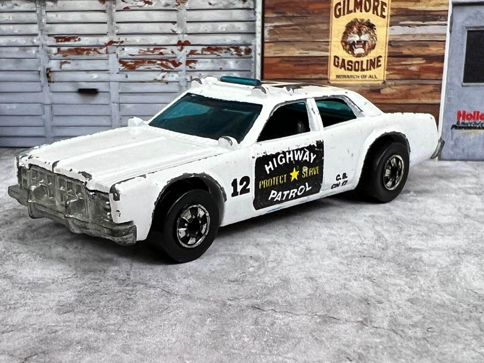 🚔🚔HOT WHEELS White 1977 Police Car Number 12 Highway Patrol C1🚔🚔