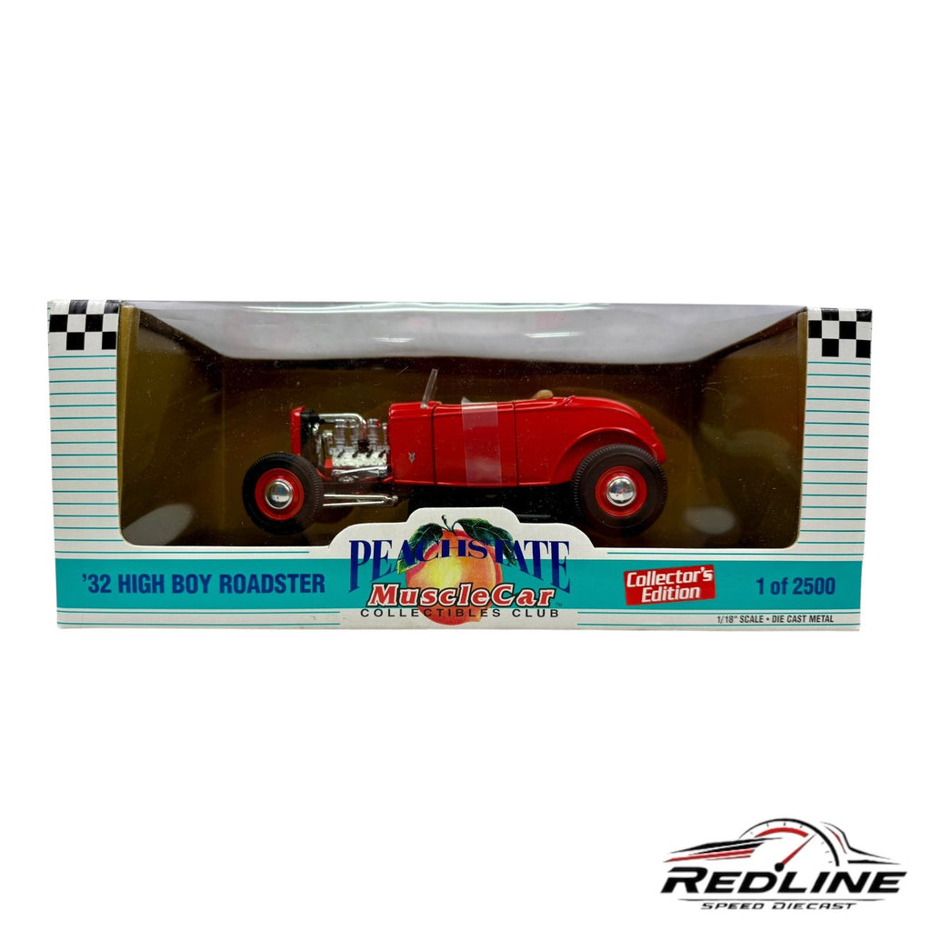 🏁Muscle Car Collectibles Club '32 High Boy Roadster Peach State Red 1:18 GE🏁