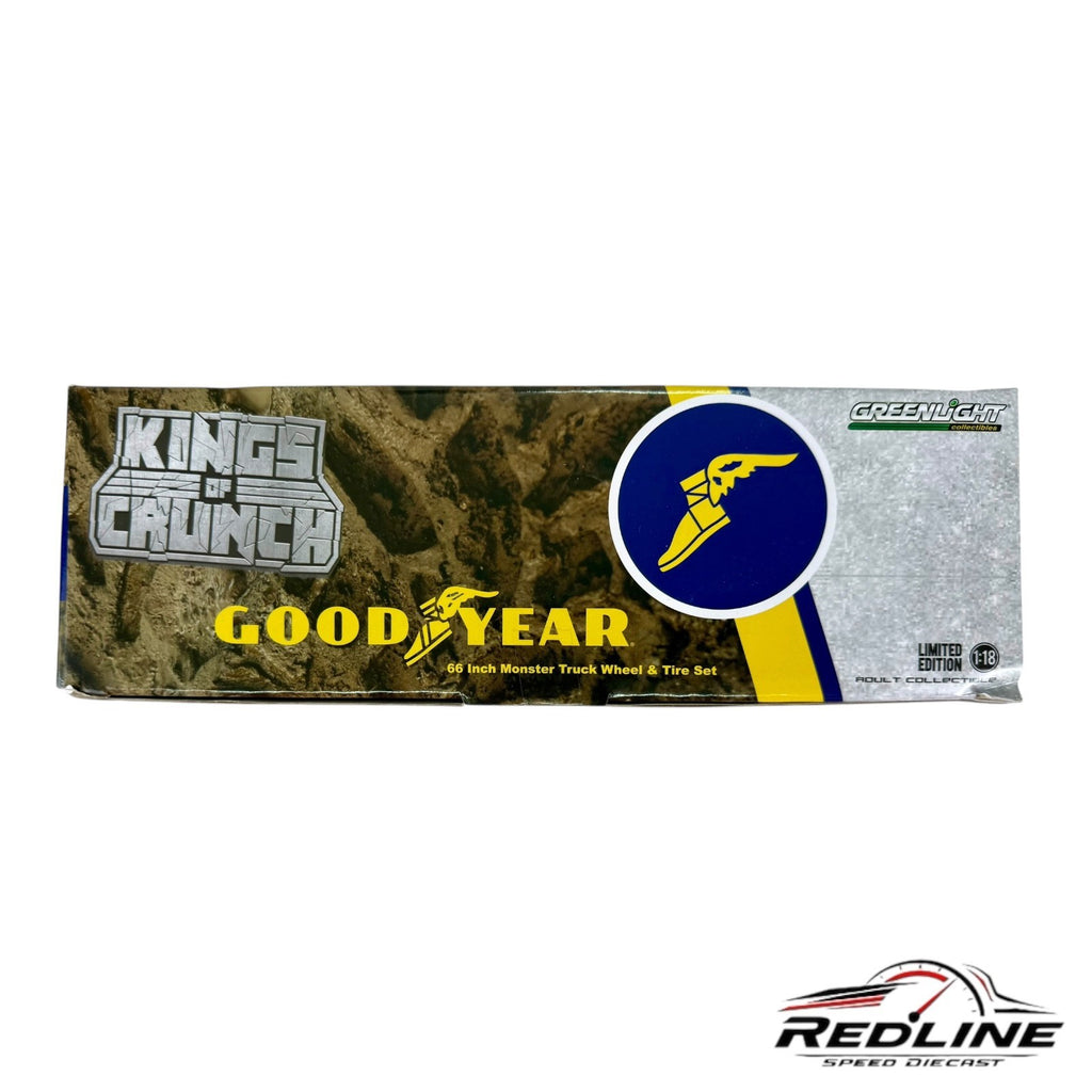 🔥GREENLIGHT 13547 King of Crunch 66" Goodyear Monster Truck Wheels 1:18 A3🔥