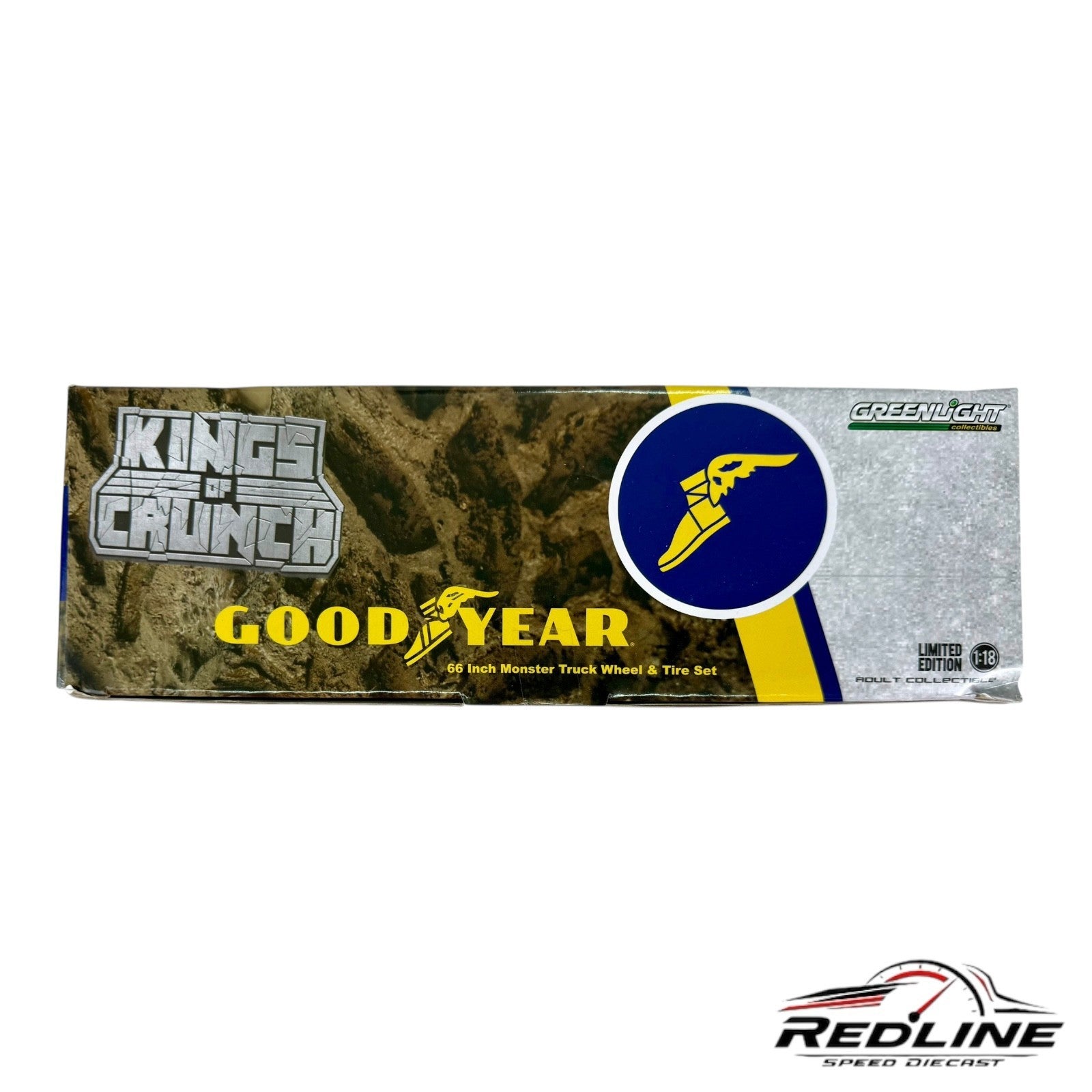 🔥GREENLIGHT 13547 King of Crunch 66" Goodyear Monster Truck Wheels 1:18 A3🔥