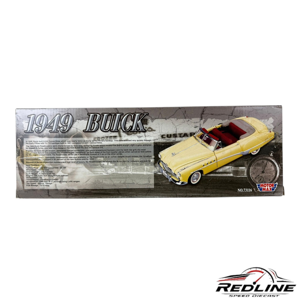 🇺🇸Motor Max1949 Buick Roadmaster Convertible Tan With Red Interior 1:18 C3🇺🇸