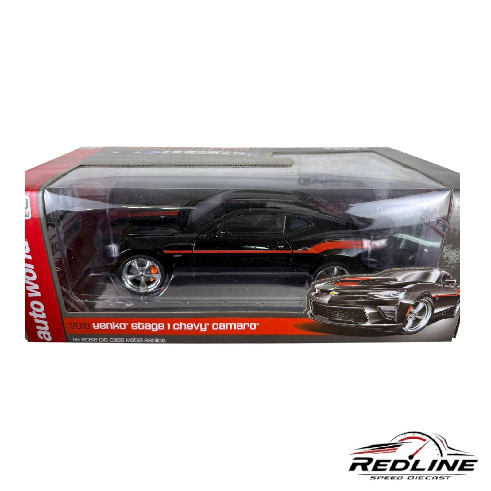 🇺🇸AUTO WORLD 2018 Yenko Stage I Chevy Camaro SYC Black 1:18 TV🇺🇸