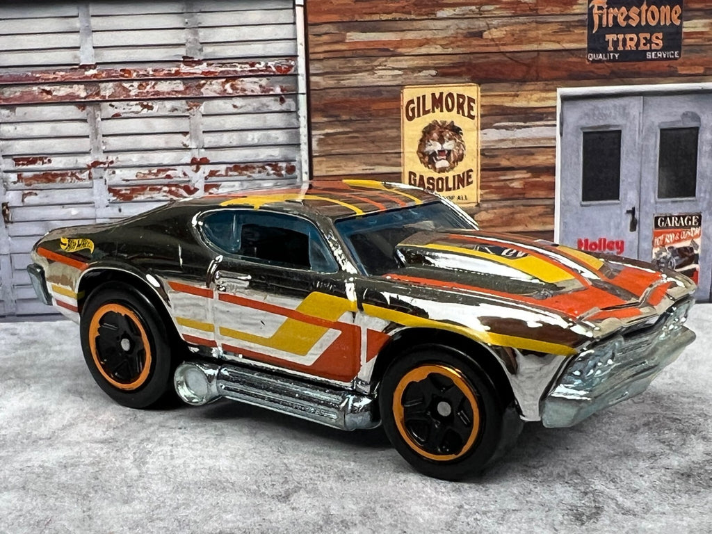 🇺🇸🇺🇸🇺🇸Hot Wheels 69' Chevelle Tooned SILVER CHROME C13🇺🇸🇺🇸🇺🇸