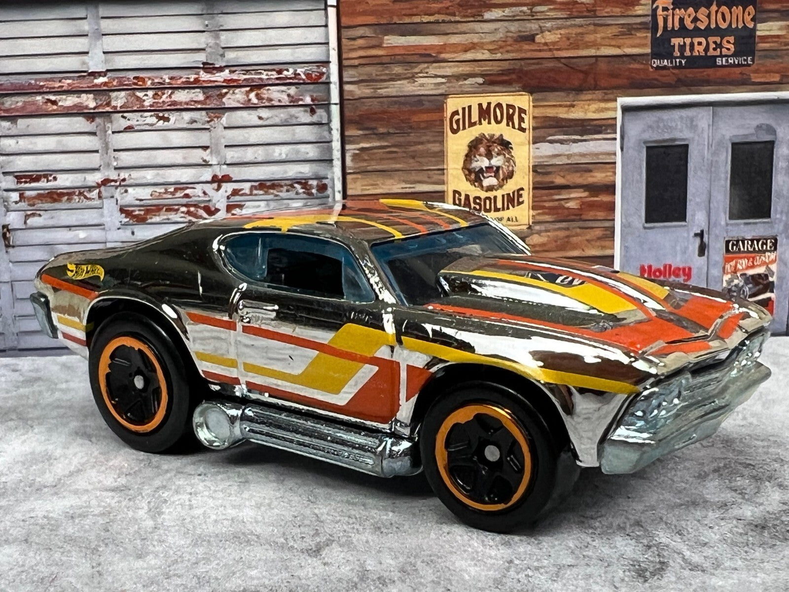 🇺🇸🇺🇸🇺🇸Hot Wheels 69' Chevelle Tooned SILVER CHROME C13🇺🇸🇺🇸🇺🇸