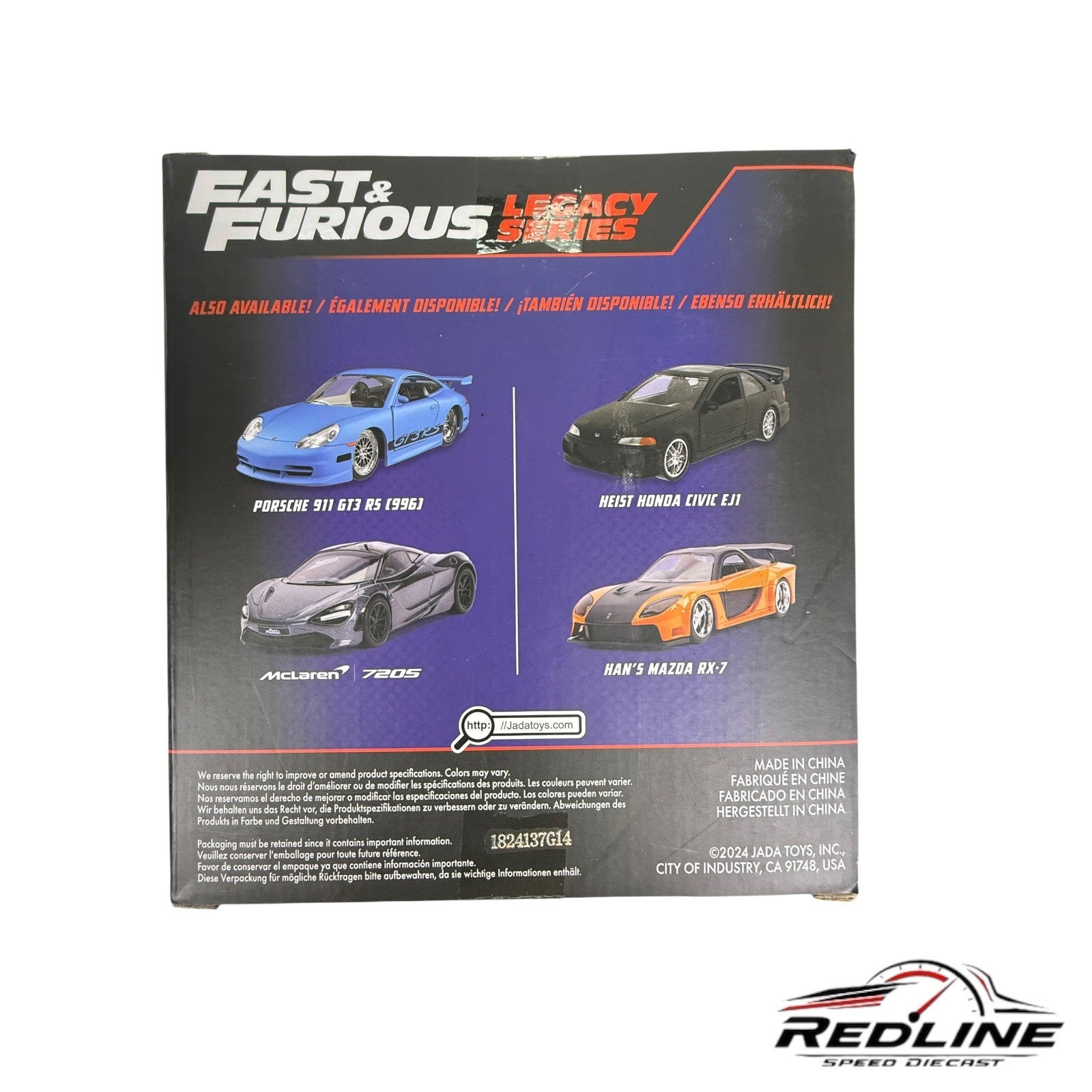Jada V42 Fast & Furious Legacy Series Heist Honda Civic EJ1 Han Mazda RX7 A3