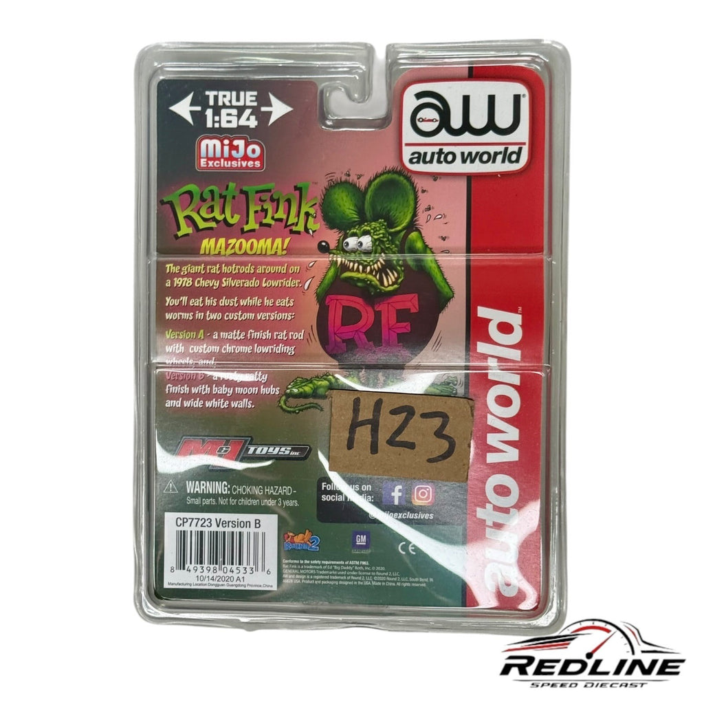 🔥Auto World MIJO EXCLUSIVES Rat Fink 1978 Chevrolet Cheyenne 10 Rat Rod H23🔥