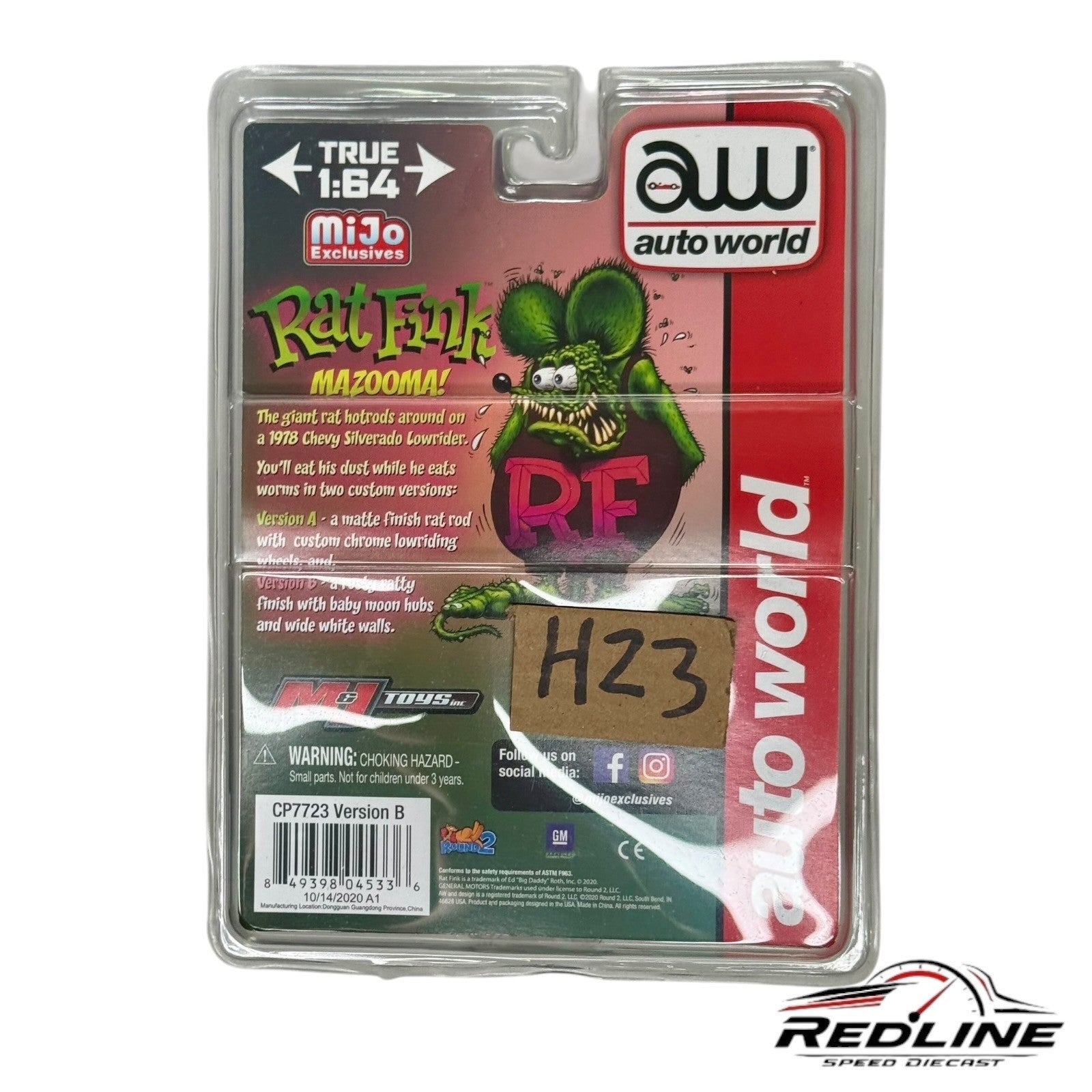 🔥Auto World MIJO EXCLUSIVES Rat Fink 1978 Chevrolet Cheyenne 10 Rat Rod H23🔥