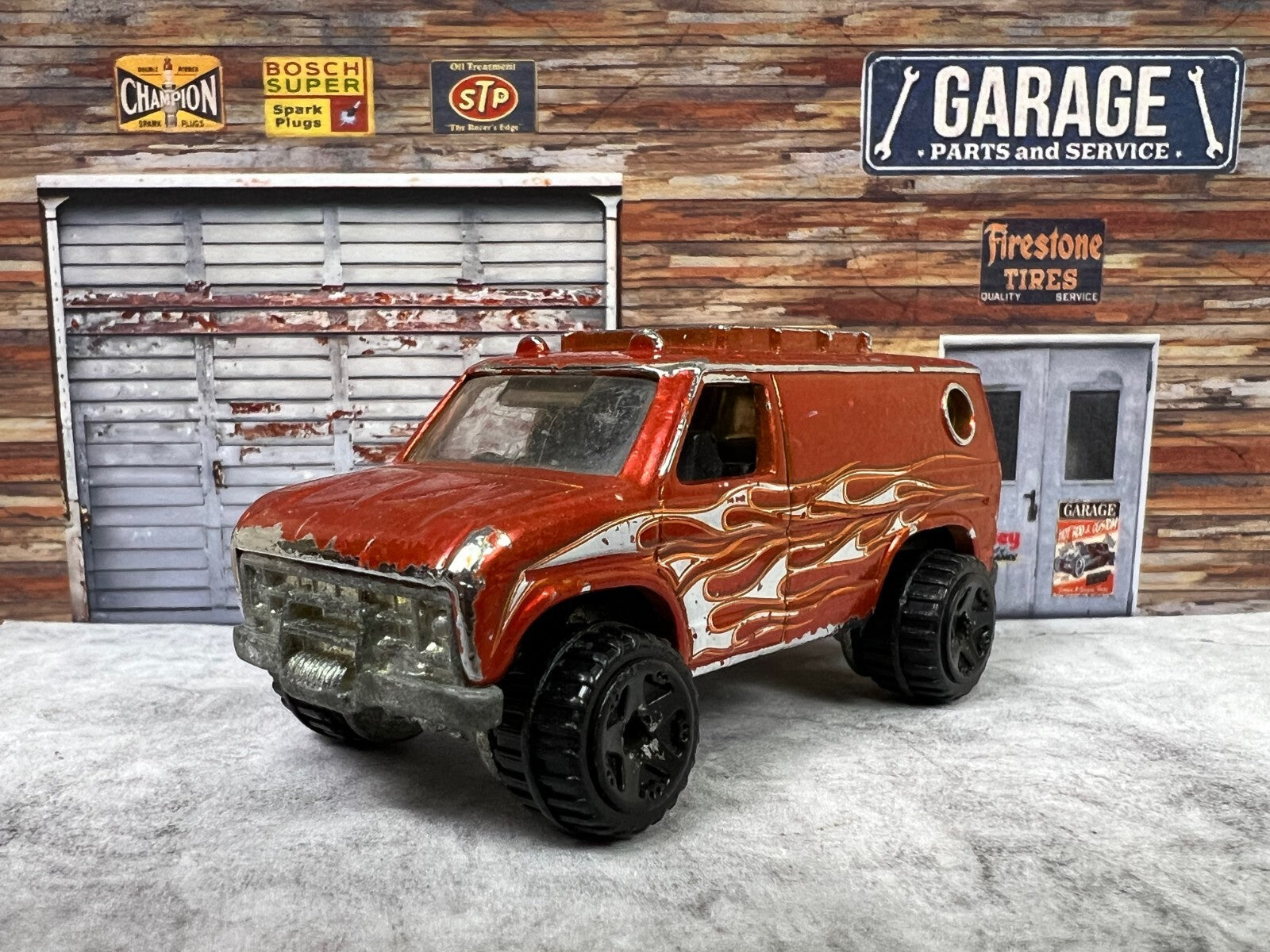 🇺🇸🇺🇸Hot Wheels Baja Breaker Van burnt Orange w/ Flames 1977 C14🇺🇸🇺🇸