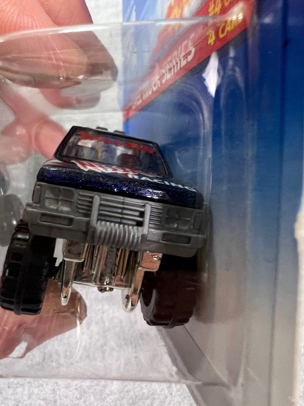 🔥🔥🔥Hot Wheels 1995 Nissan Truck # 383 Blue 4/4 RACE TRUCK SERIES HW21🔥🔥🔥