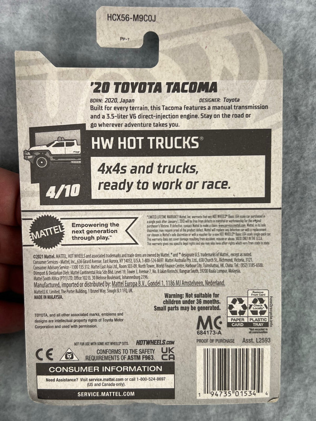 🔥🔥Hot Wheels '20 Toyota Tacoma Red HW HOT TRUCKS 2022 Factory Sealed H24🔥🔥