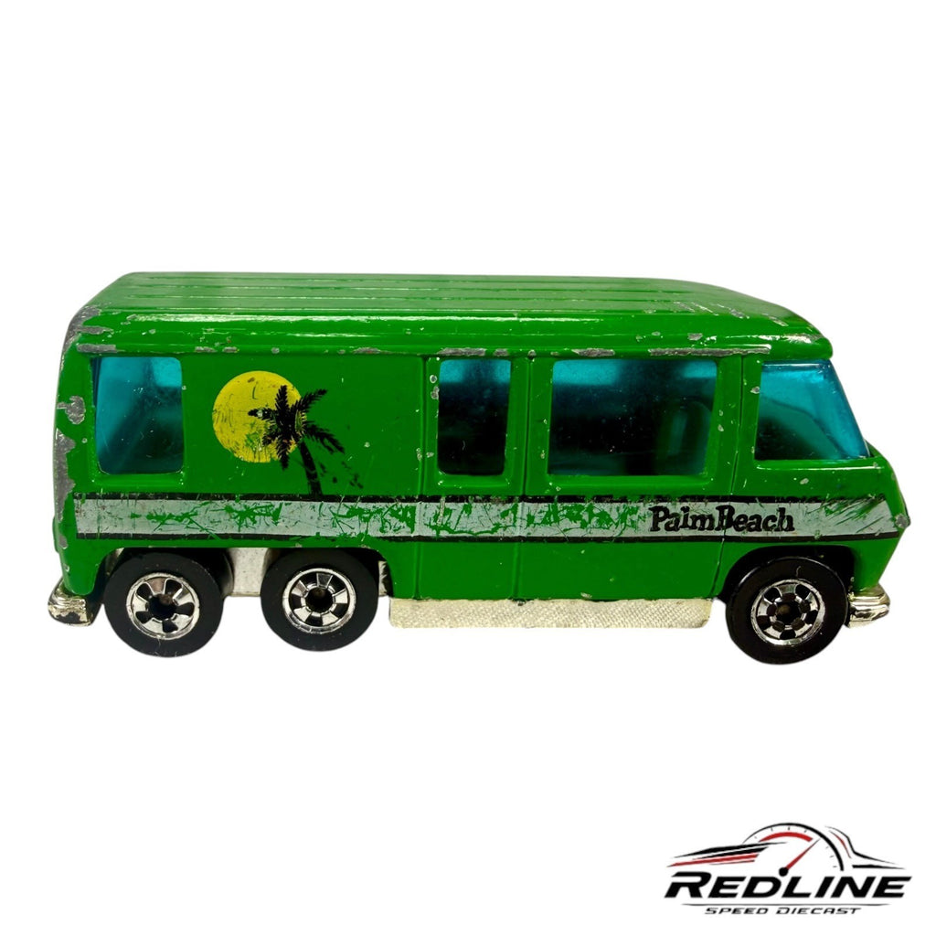 🔥Hot Wheels Vintage Blackwalls Green GMC Motor Home Palm Beach  Hong Kong C5🔥