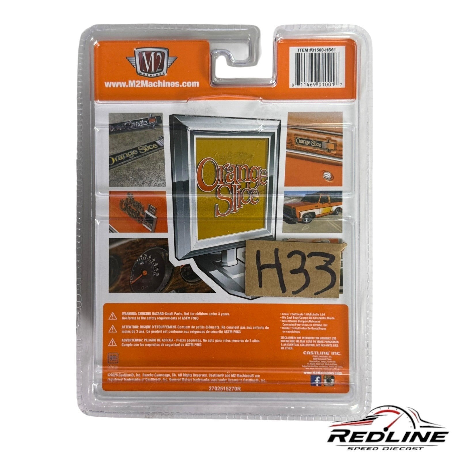 🇺🇸M2 Machines Hobby Exclusive 1976 GMC Sierra Grande Pickup Orange Slice H33