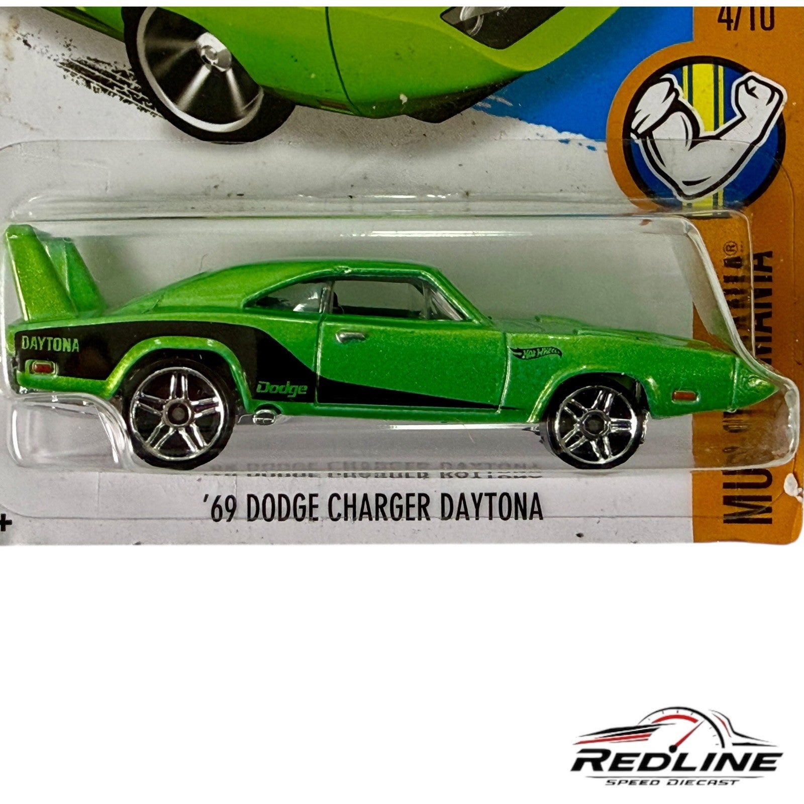 🇺🇸Hot Wheels 69 Dodge Charger Daytona  Muscle Mania Green H6🇺🇸