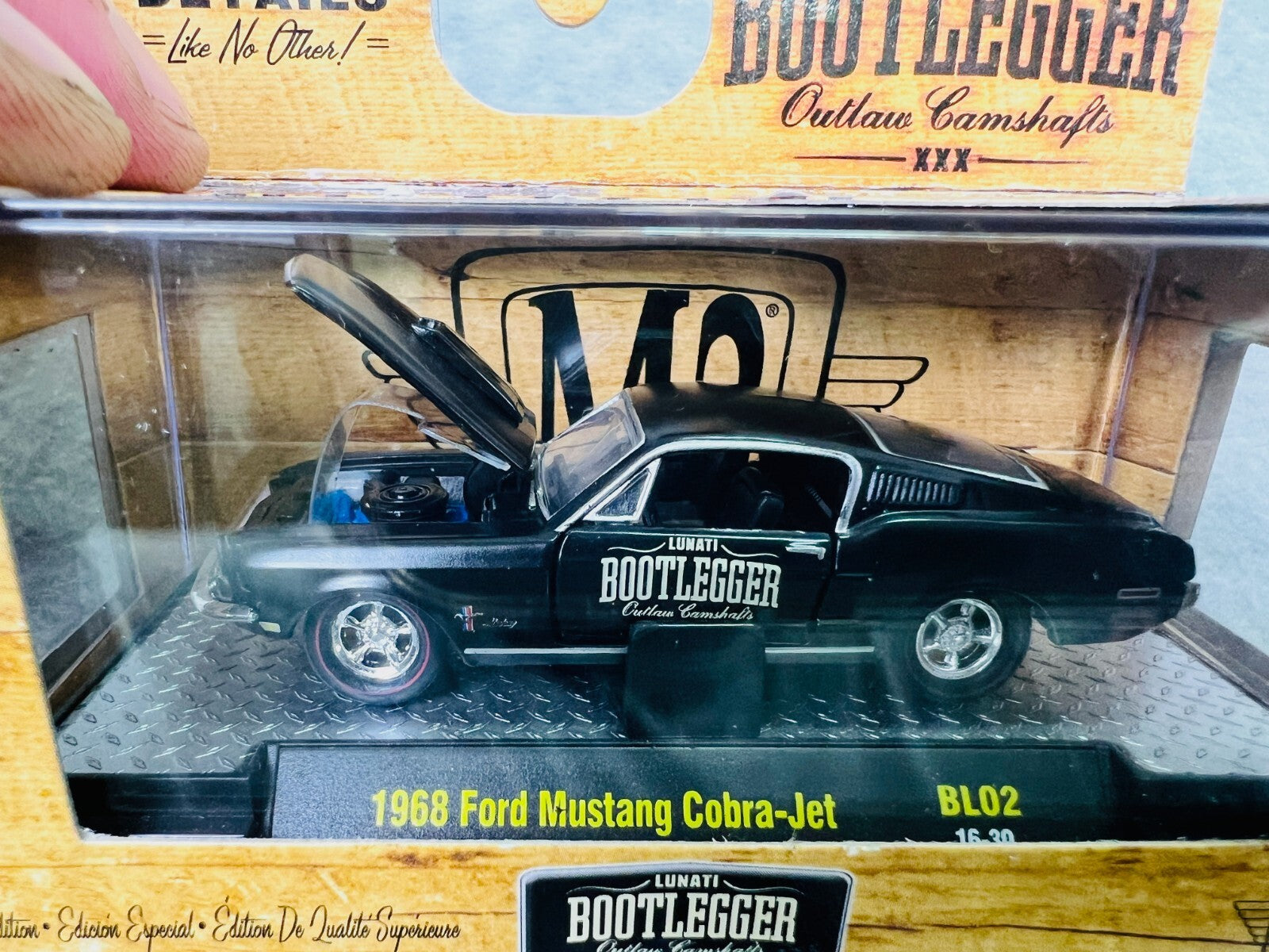 🐎🐎🐎M2 Machines Lunati Bootlegger 1968 Ford Mustang Cobra Jet Car H15🐎🐎🐎