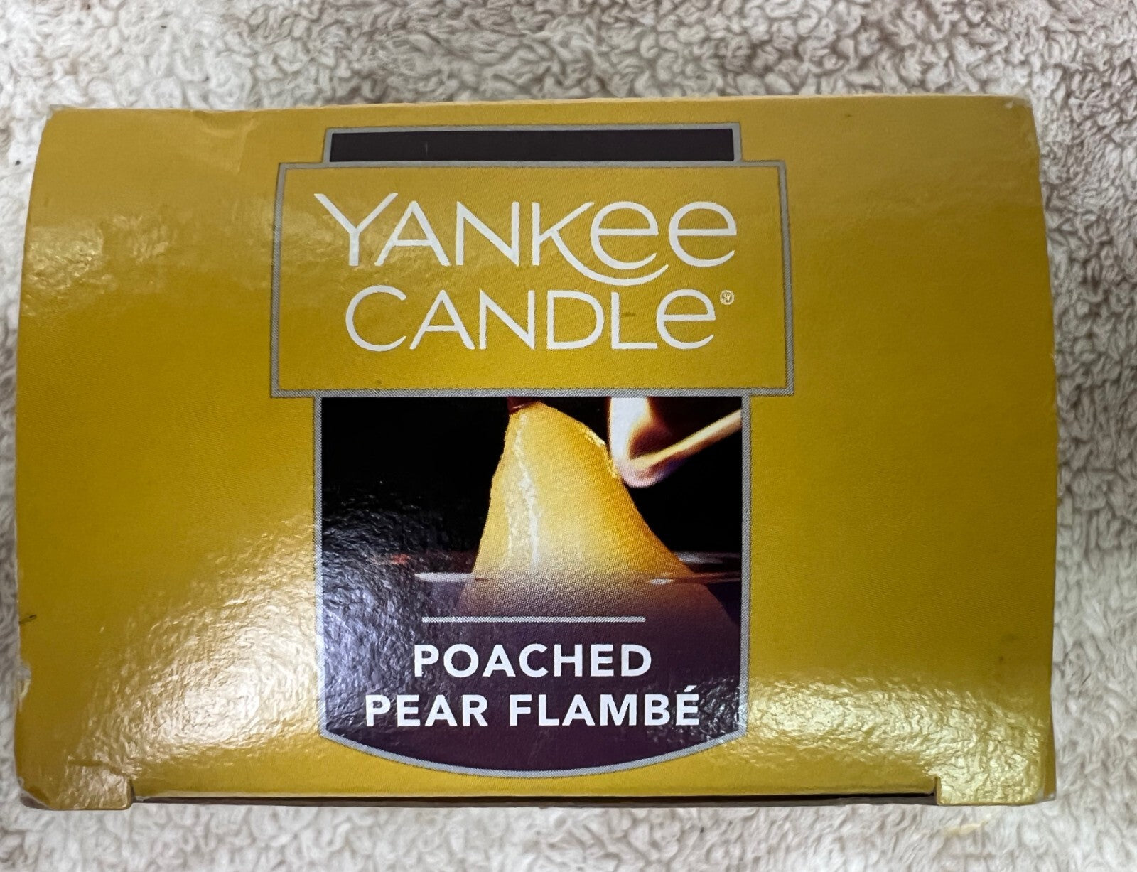 🕯🕯🕯Yankee Candle Poached Pear Flambe 12 Scented Tea Lights Retired🕯🕯🕯