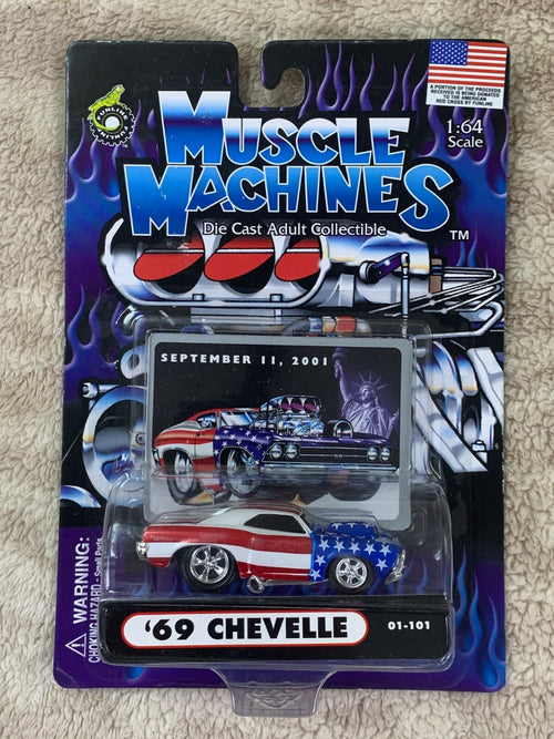*******Muscle Machines 69 Chevelle 911 Tribute 1:64 Scale Diecast Car HW04******