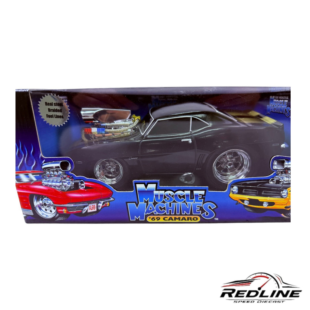 🇺🇸🇺🇸Funline Muscle Machines 1969 Chevrolet Camaro Black 1:18 TV🇺🇸🇺🇸