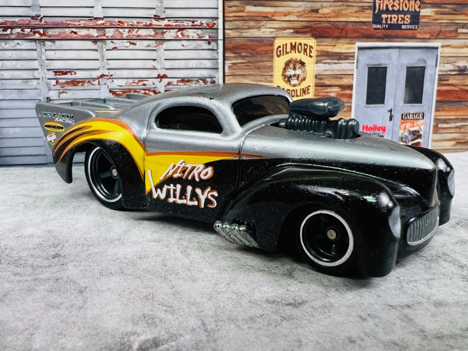 🏁🏁Hot Wheels Phil's Garage '41 Pro Mod Nitro Willys Real Riders C4🏁🏁