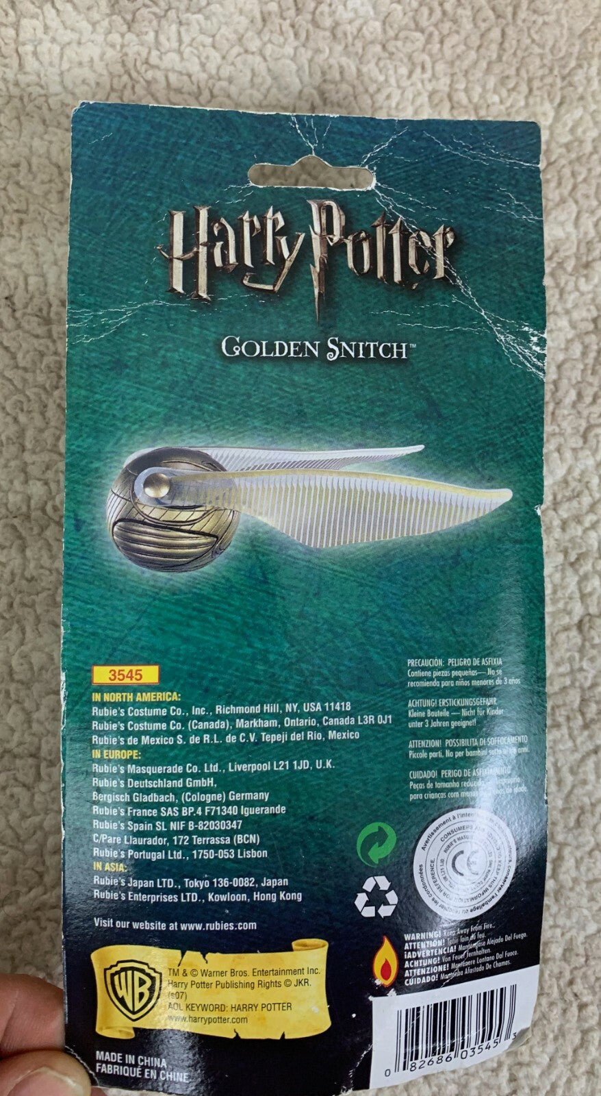 Harry Potter Quidditch Golden Snitch Toy Accessory Rubies