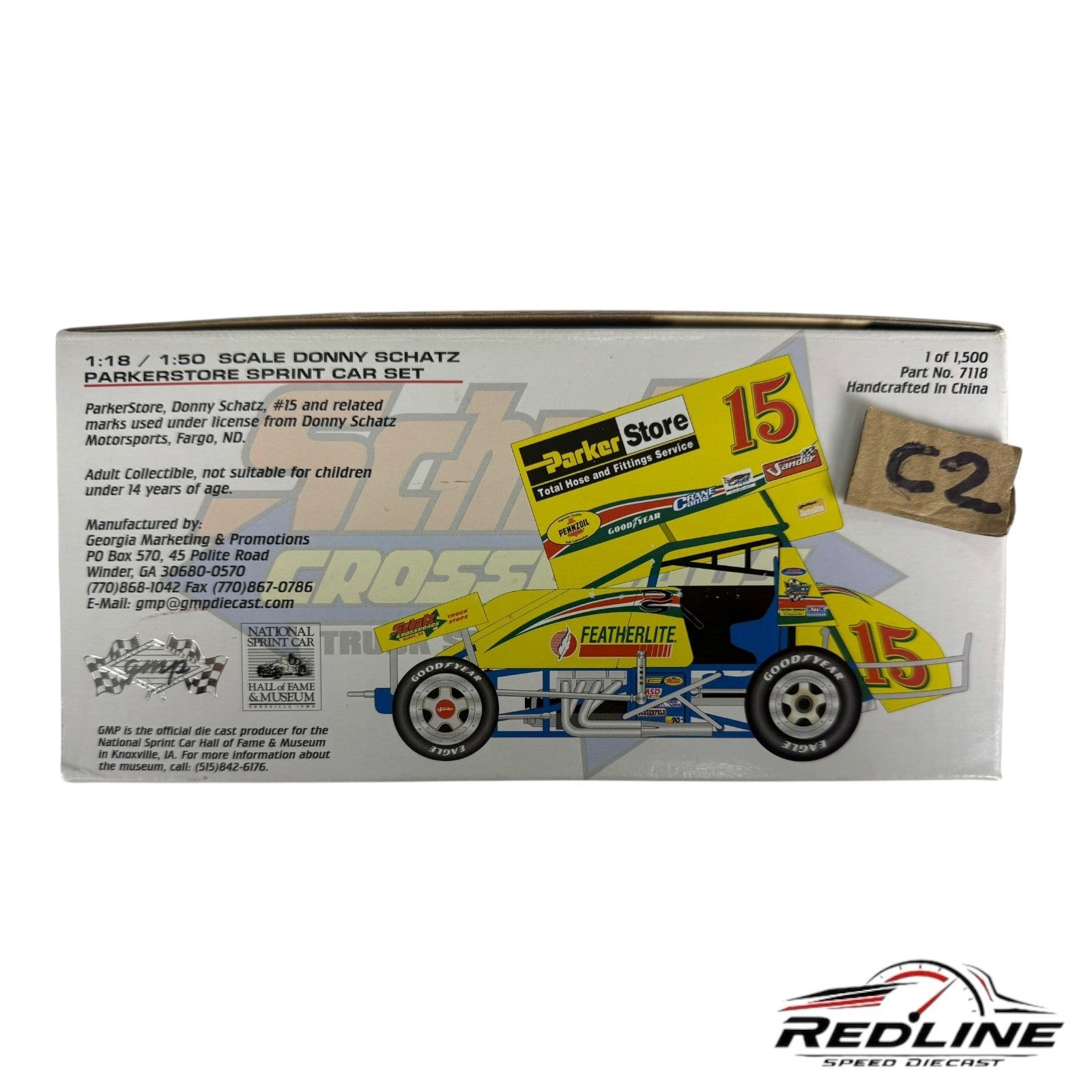 1:50 & 1:18 GMP 2002 DONNY SCHATZ/PARKERSTORE #15 DIECAST SPRINT CAR SET.