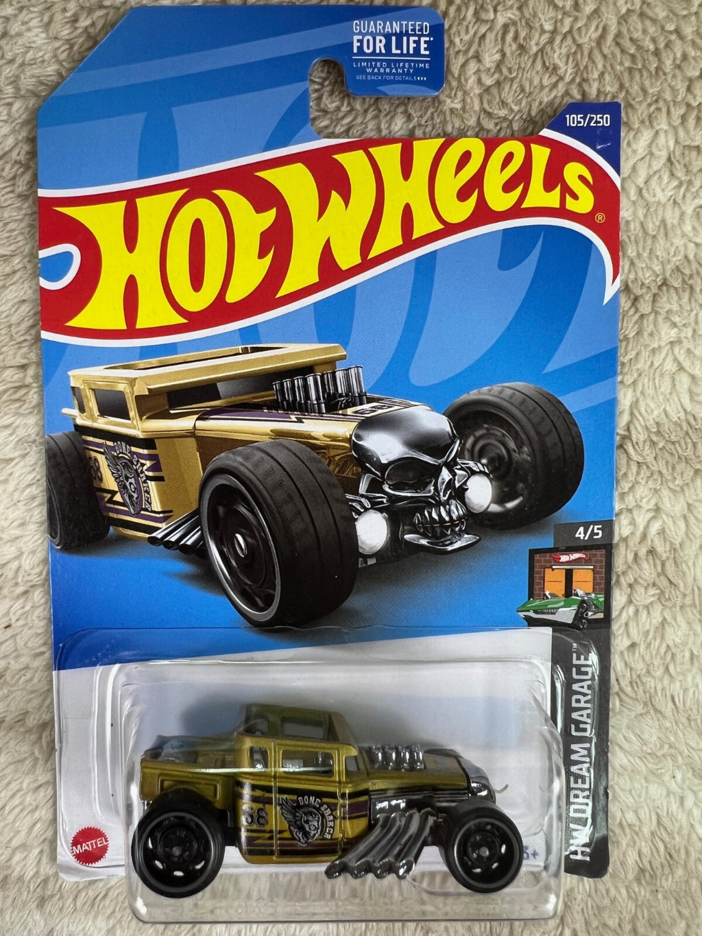 ☠️☠️☠️Hot Wheels HW DREAM GARAGE Bone Shaker 105/250 Gold HW19☠️☠️☠️